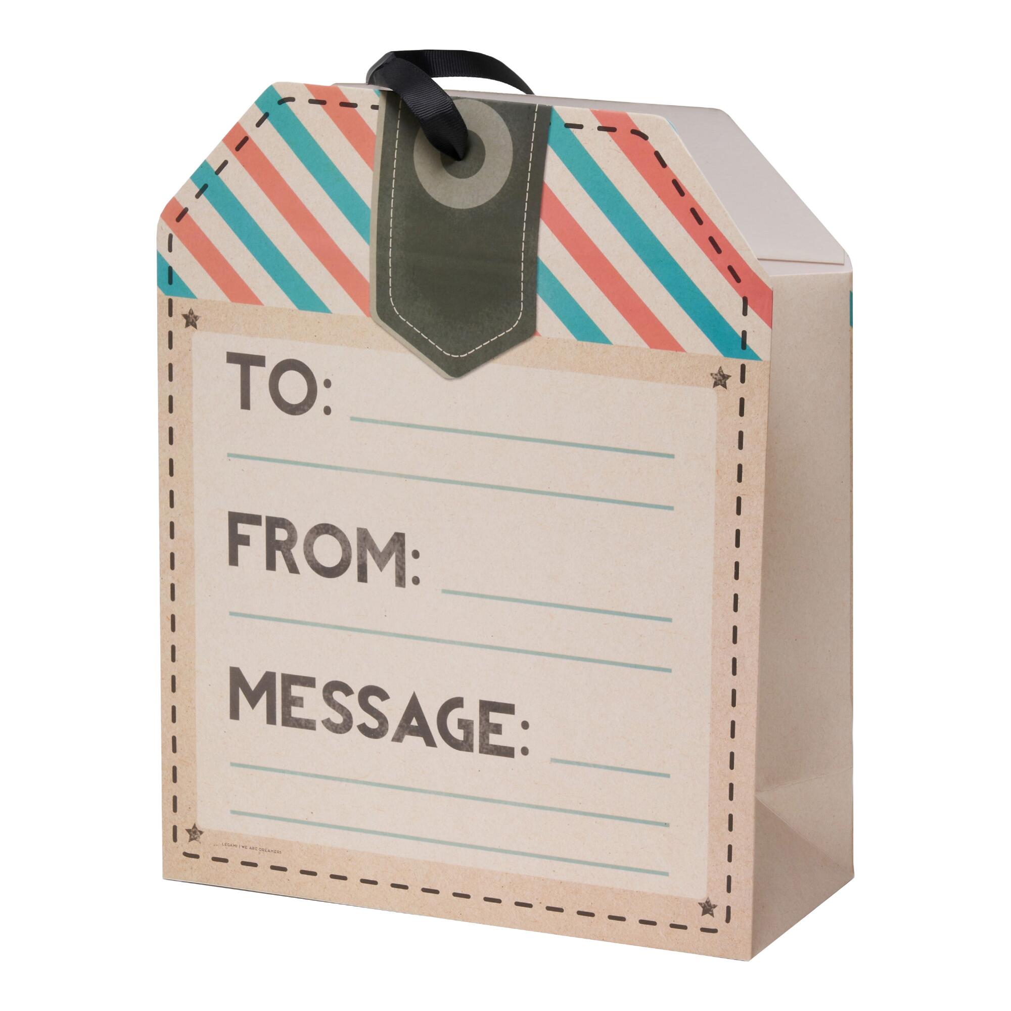 Large Gift Tag Shaped Gift Bag: Natural - Paper by World Market