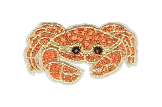 Small Orange Crab - Beach - Seafood Embroidered Iron On Applique Patch Ships From Usa