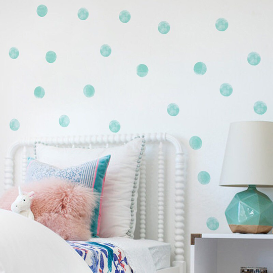 Muted Watercolor Polka Dots Wall Decals, Peel & Stick Pastel Stickers, Nursery Decal, Removable Round Circle Spot Stickers