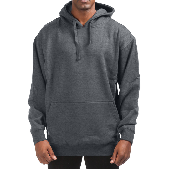 Men's Cotton-Blend Fleece Pullover Hoodie with Pocket (Big & Tall Sizes Available) - Charcoal, Small - small grey