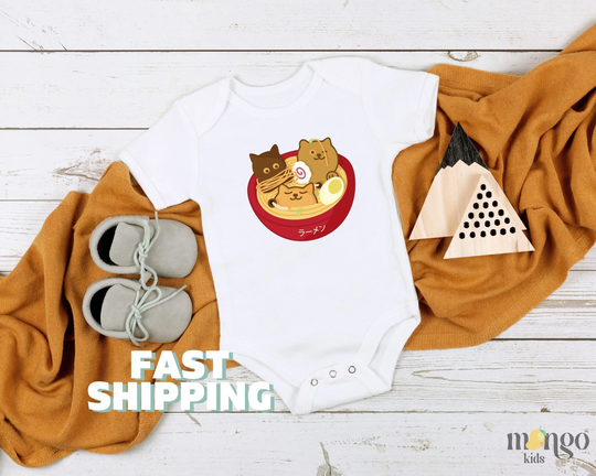 Ramen Cat Baby Onesie®, Cute Shirt For Toddler, Custom Shower Gift, Father's Day Mother's Personalized Onesies, Holiday Gift