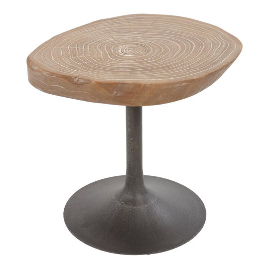 Small Elm Burl Poppy Accent Table - Metal by World Market