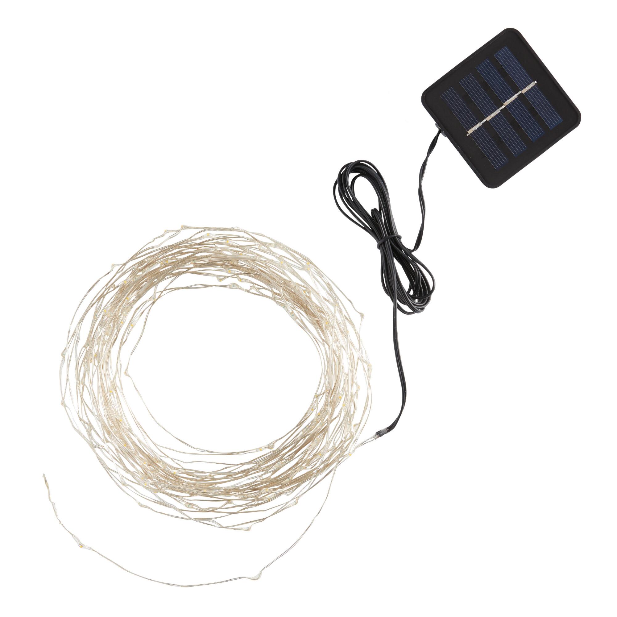 White Fairy 150 Bulb Solar Micro LED String Lights by World Market