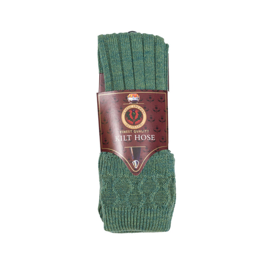 Lovat Green Kilt Hose - Wool Blend Made in Scotland The Celtic Croft Socks