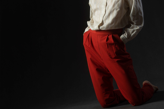 Vintage High Waist Pants/Fabric Retro Carrot Size 36
