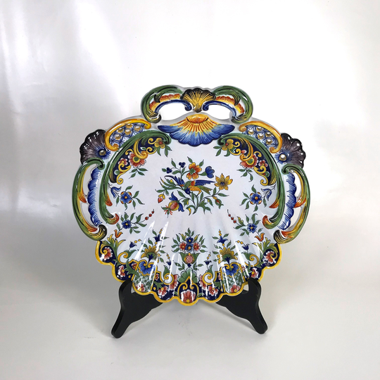 19Th Century French Faience Pottery Shell Form Shrimp Plate