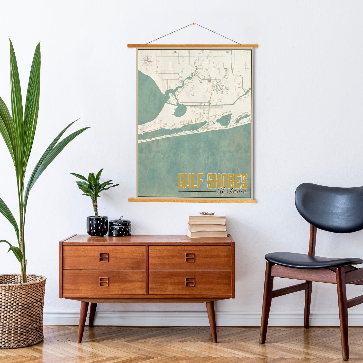 Gulf Shores Alabama Nautical Street Map | Hanging Canvas Of Printed Marketplace