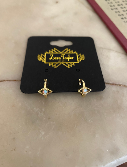 Opal Eye Hoop Earrings