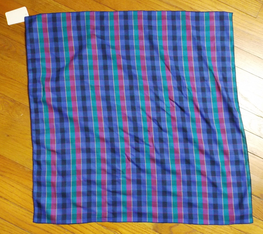 Square Cotton Blend Plaid Scarf