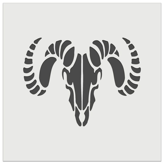 Ram Skull With Curved Horns Wall Cookie Diy Craft Reusable Stencil