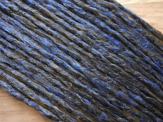 Synthetic Dreadlocks - Custom Color Blend Blue Steel Crocheted Natural Texture Dreads Made To Order