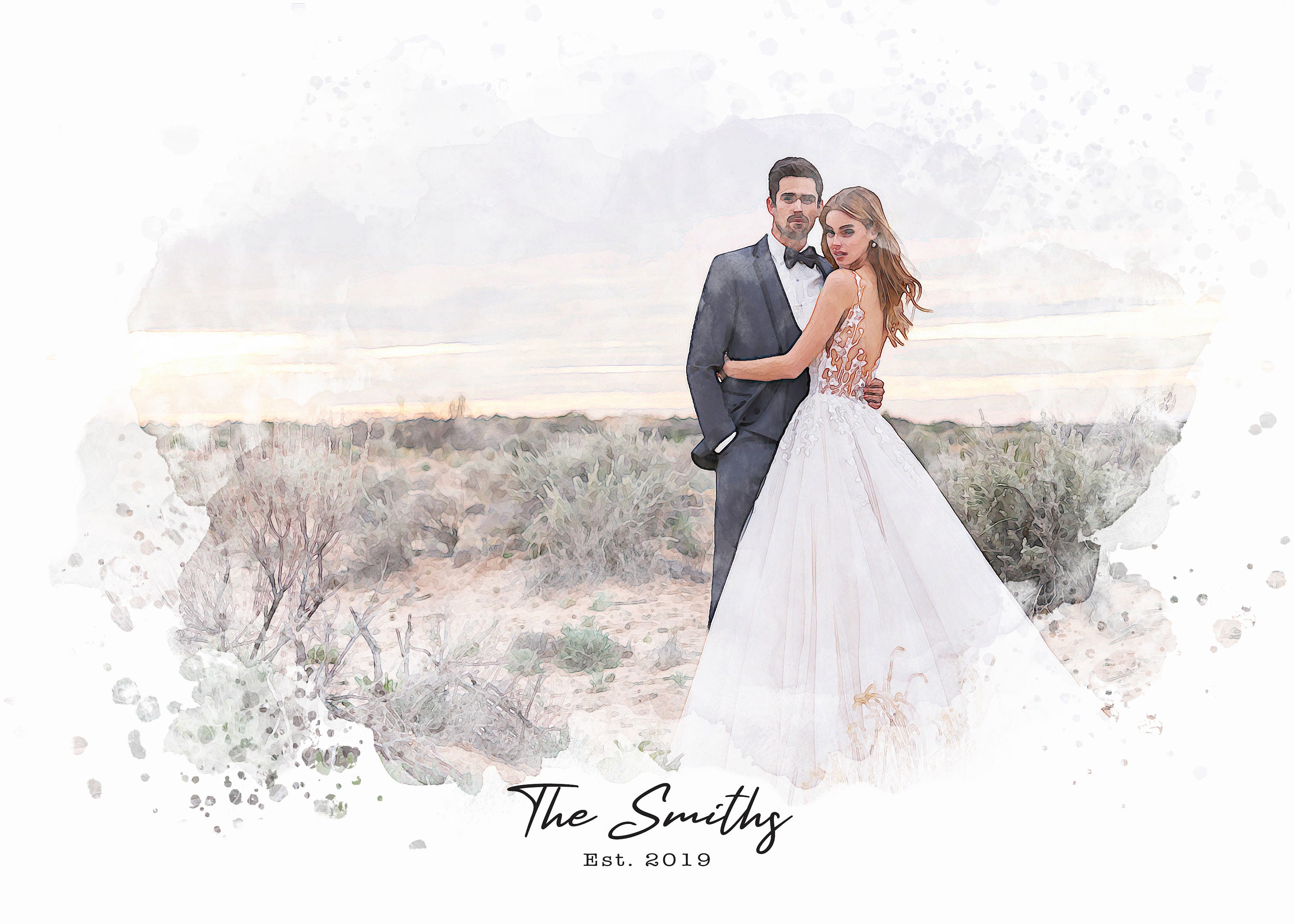 Custom Wedding Picture Painting, 1st Anniversary Gift, Anniversary Gift , Personalized Painting From Photo