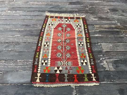 Old Rug, Area Kilim Vintage Turkish Entryway Kitchen Red Mid Century Handwoven Rug, Ak079 5.8x3.4 Ft