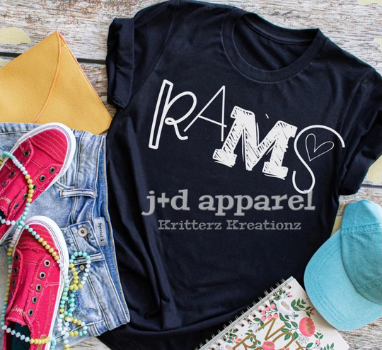 Rams Spiritwear Shirt. Teacher Student Teen Adult
