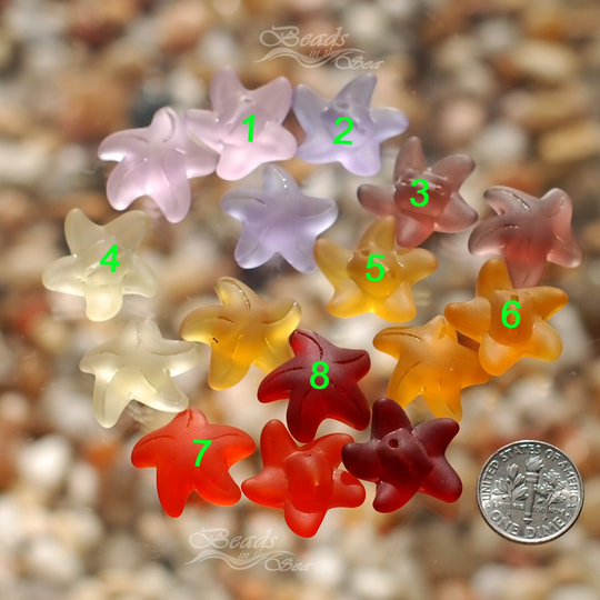 Sea Glass Mini Starfish Length-Drilled 2Pcs | 20mm~Jewelry Making Supply~Cultured Beach Pendant