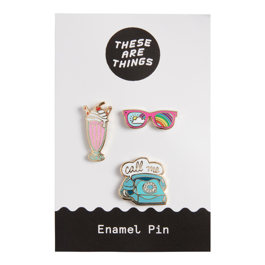 Retro Icon Enamel Pins 3 Pack by World Market