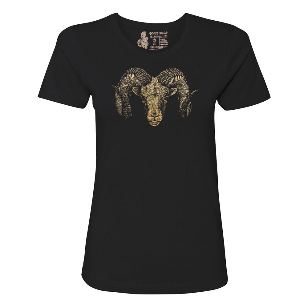 Women's Ram T Shirt, Horns Tshirt, Sheep Tee
