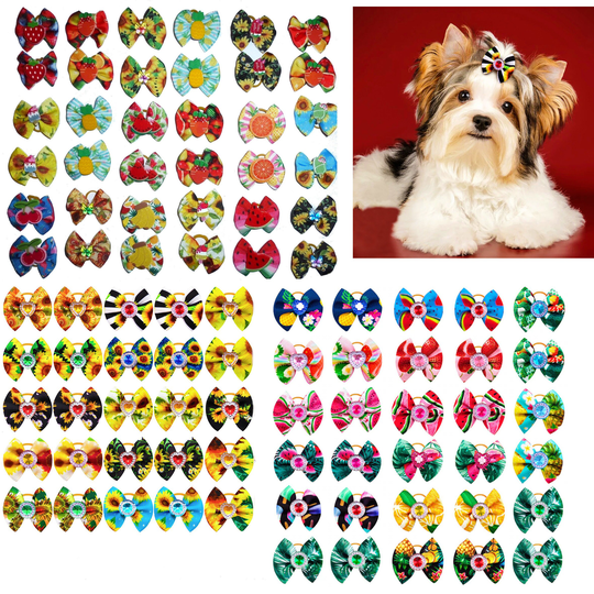 Summer Watermelon Fruit Popsicles Sunflowers Strawberries Everyday Dog Groomers Grooming Pet Hair Bows | Rc20