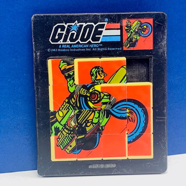 Gi Joe Hasbro Vintage Military Action Figure Toy Sliding Puzzle 1983 Ram Motorcycle Breaker Very Rare American Publishing