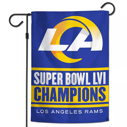 WinCraft Los Angeles Rams Super Bowl LVI Champions 12'' x 18'' 2-Sided Garden Flag, Multicolor