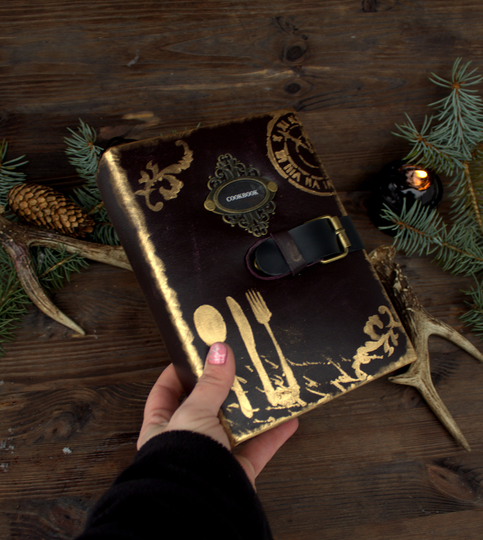 Easter Gift Mom Cook Book, Leather Bound Recipe Book, Recipe Book Homemade Paper Leather Red, Antique Cooking Journal, Grimoire