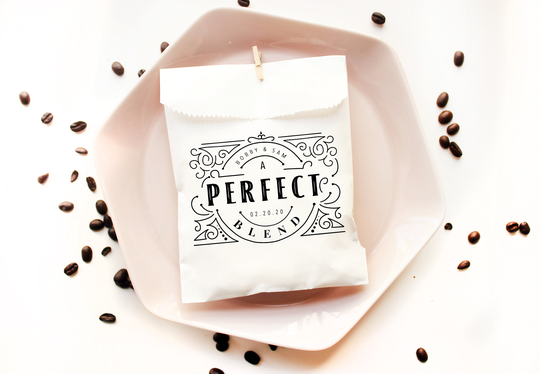 The Perfect Blend Personalized Coffee Bags Wedding Favor Tea Custom