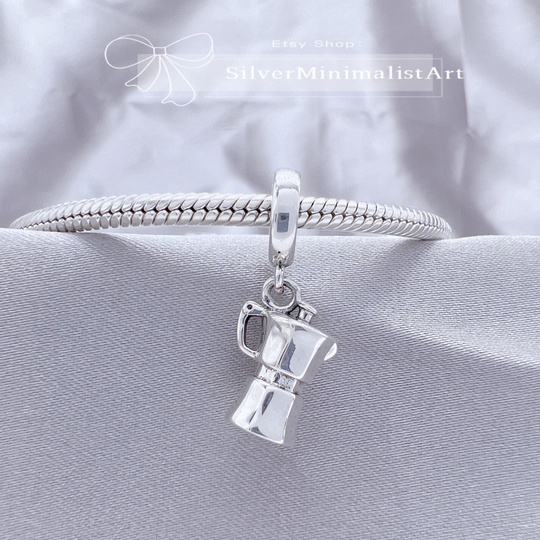Charms For Bracelet, Kettle Dangle Charm Fit All Pandora Bracelet Necklaces, Pandora Charms, S925 Sterling Silver Charms, Mother's Day Gift