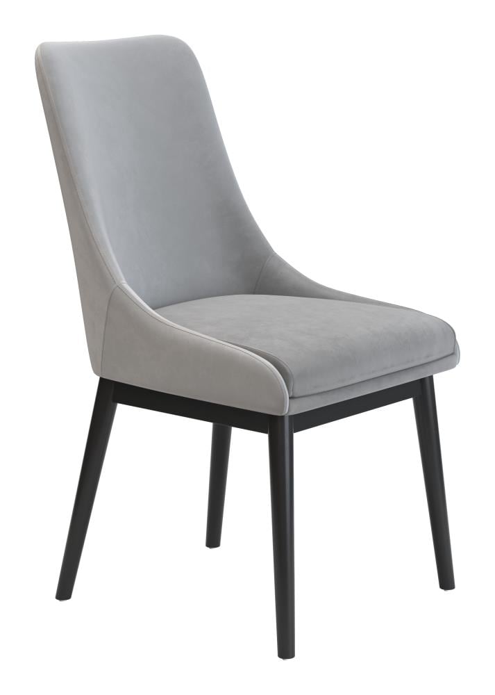 Zuo Modern Set of 2 Ashmore Contemporary/Modern Polyester/Polyester Blend Upholstered Dining Side Chair (Wood Frame) in Gray | 101655