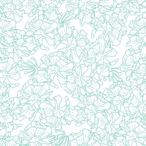 Teal Linear Floral Blender Cotton Fabric Matilijia Poppy Desiree's Designs Qt Fabrics 28703Z Fq Fat Quarter Eighth Half Bty Pastel Flowers