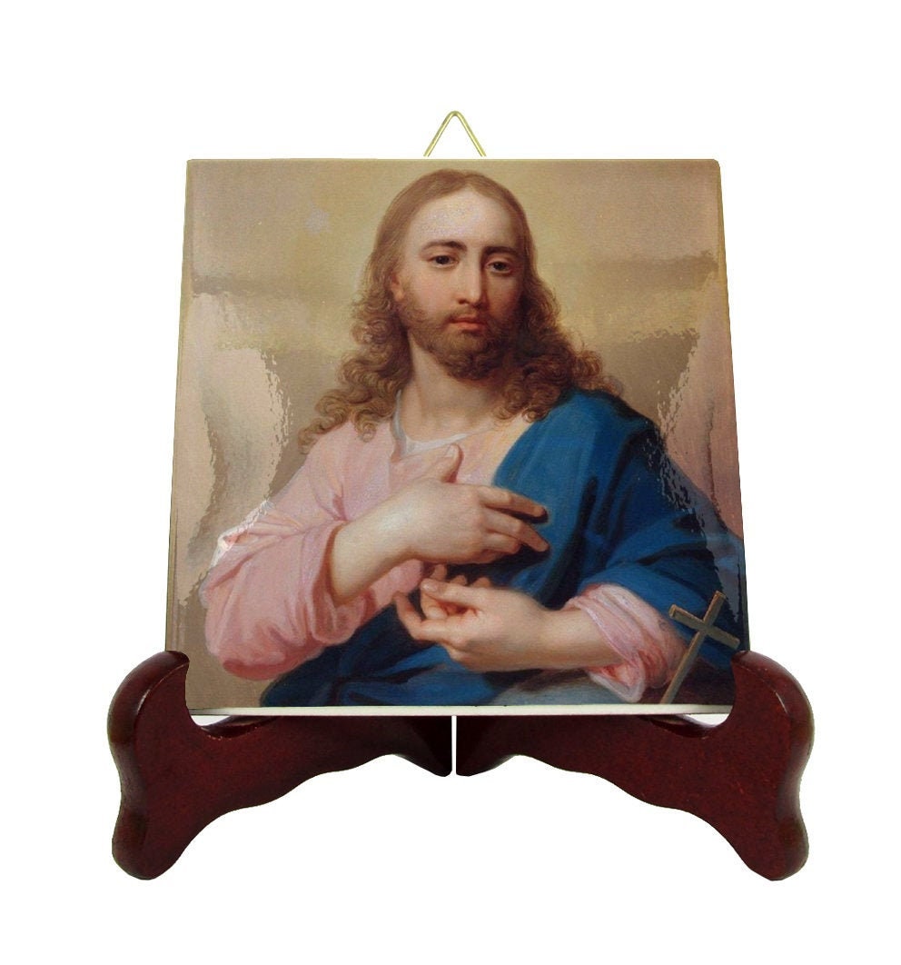 Religious Icons On Tile - Christ King Of The World Jesus Icon Catholic Gifts Christianity Christian Art