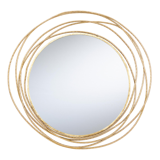 Round Gold Wire Abstract Circles Mirror - Iron by World Market