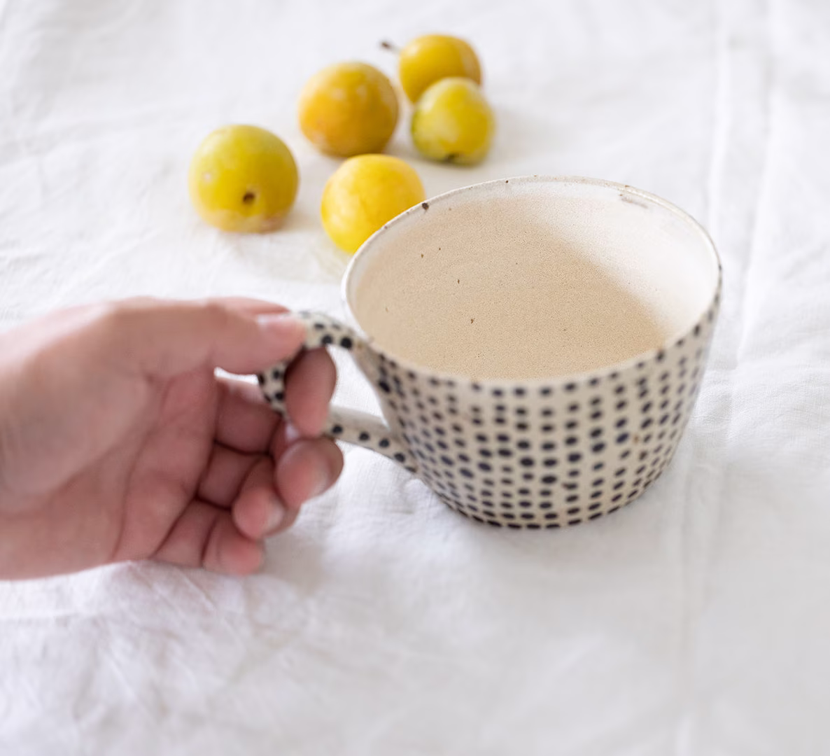 Made To Order Black White Large Mugs, Coffee Tea Soup Ramen Mug With Handles, Handmade Polka Dot Pottery, Large Hygge B/W Mugs