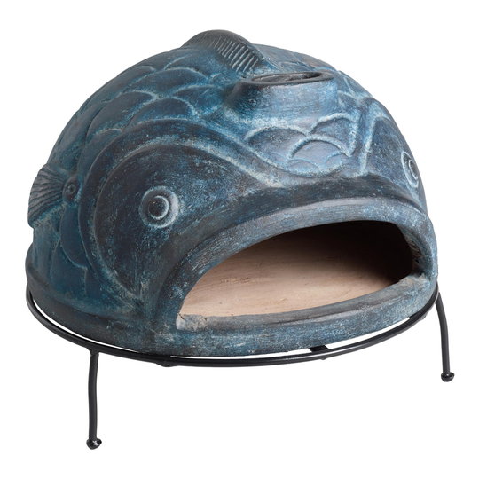 Blue Terracotta Fish Pizza Oven by World Market
