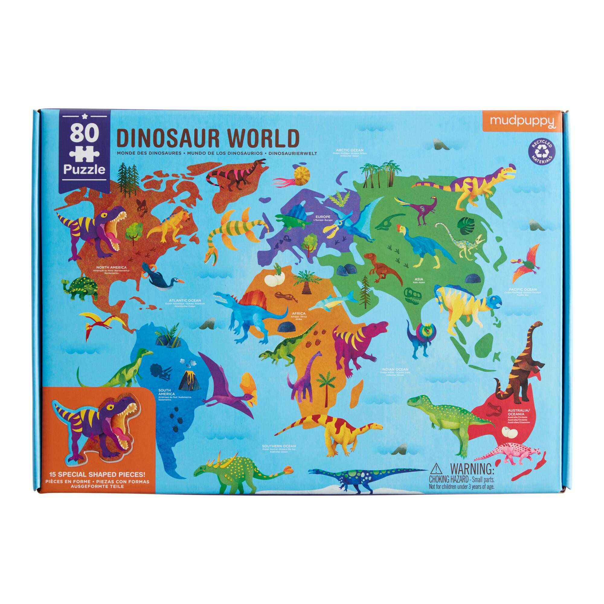 Mudpuppy Dinosaur World 78 Piece Puzzle: Blue - Paper by World Market