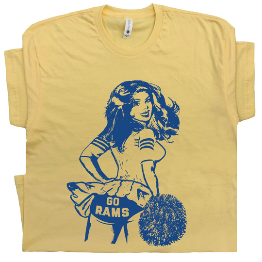 Go Rams T Shirt Vintage Football Retro Cheerleader Cool Shirts Graphic Alternative Jersey Logo