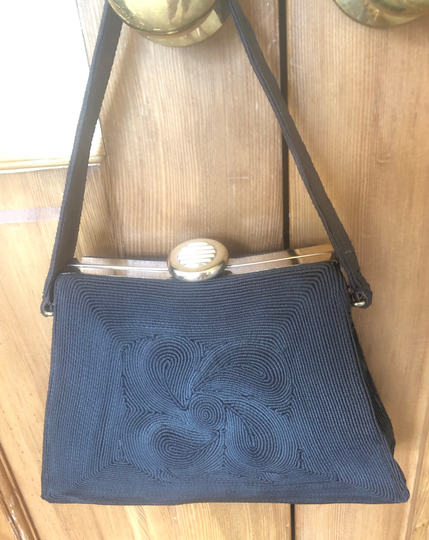 Vintage Mid-Century Corde Brown Satchel Top Handle Purse