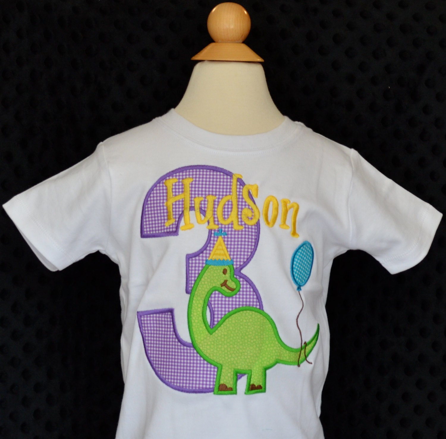 Personalized Birthday Dinosaur Applique Shirt Or Bodysuit Girl Boy