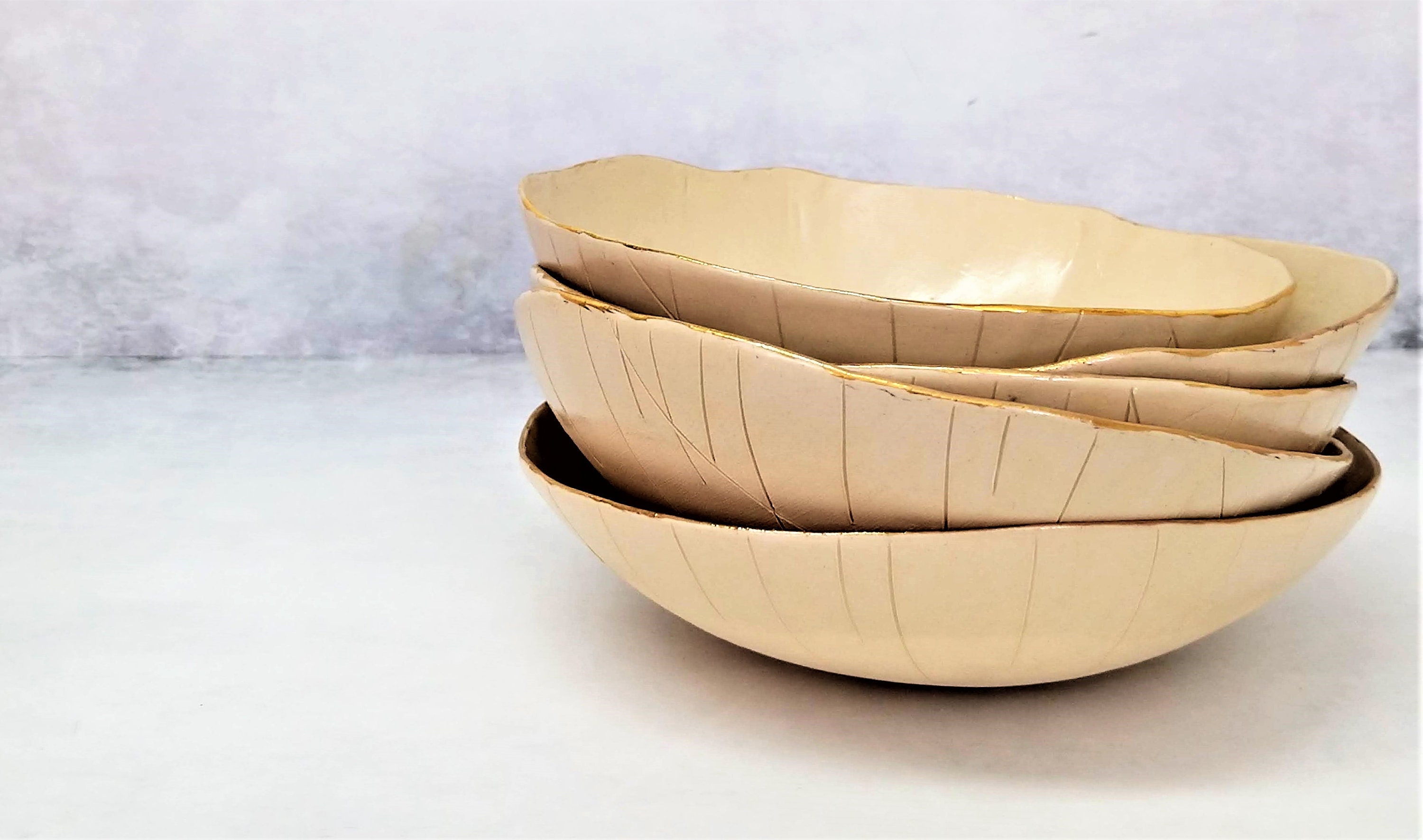 Ramen Bowl Set, Pasta Bowls Soup Rustic Ceramic Pottery Bowls, Handmade Rice Set