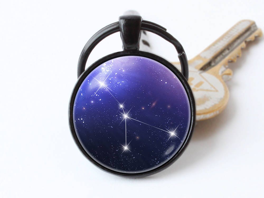 Cancer Constellation Keychain Astrology Birthday Gift Zodiac Sign Keyring Jewelry Key Chain Leo Gemini Pisces
