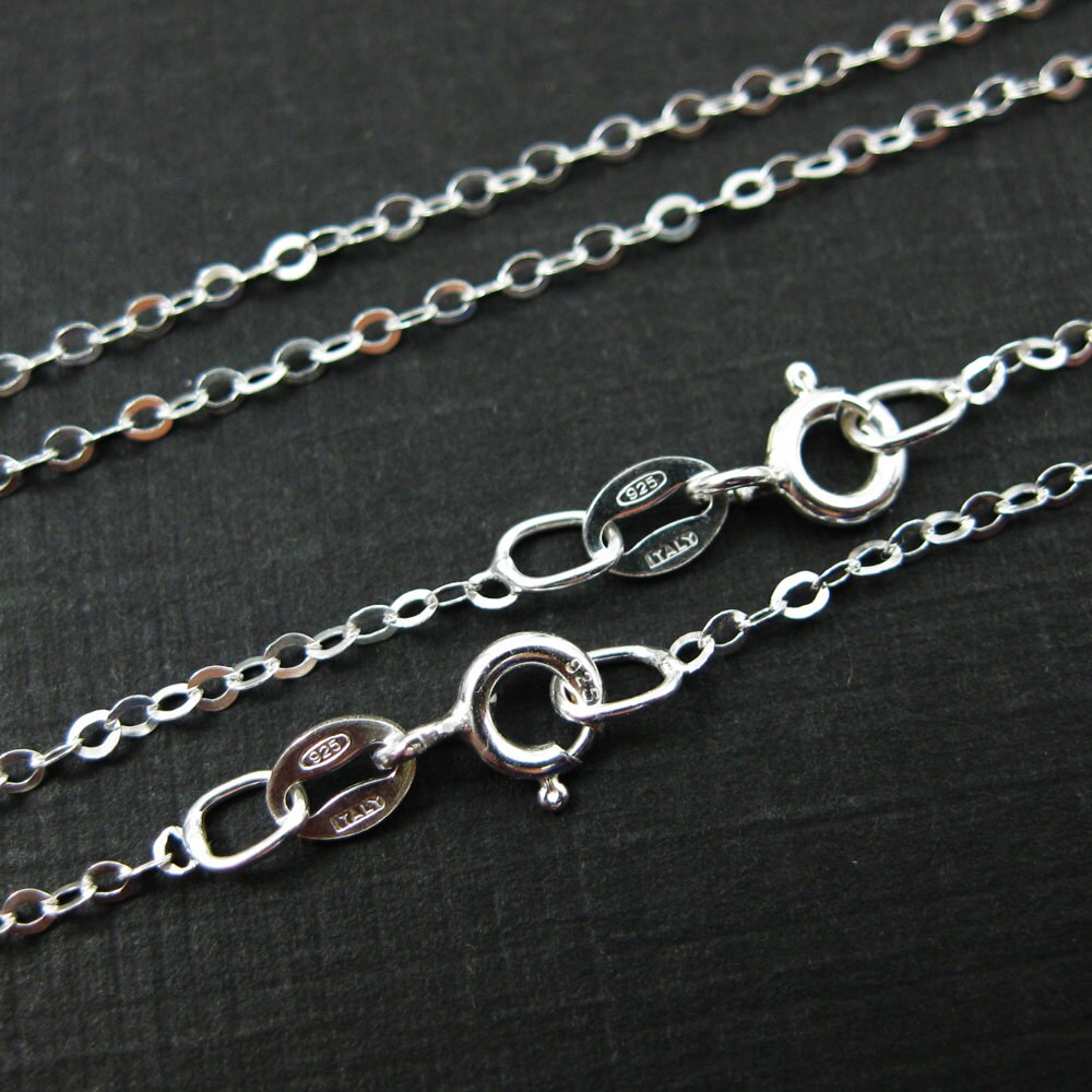925 Sterling Silver Chain, Necklace - Cable Flat Oval Finished For Pendant, Ready To Wear 16 Inches | 3 Pcs Sku 601021-16