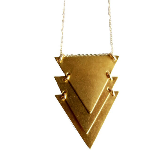 Kinetic Brass Chevron Necklace