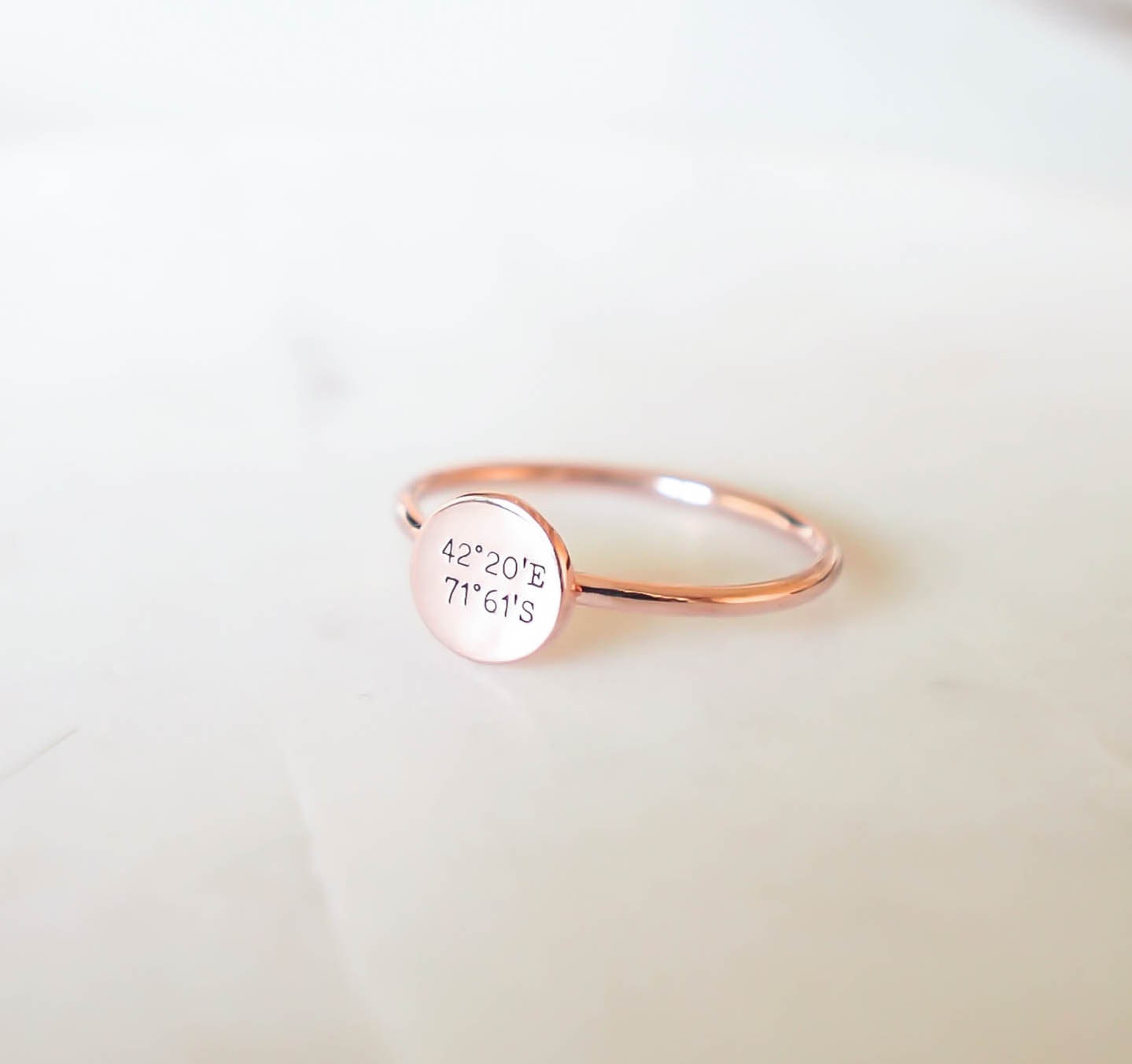 Personalized Coordinates Ring Location Dainty Name Longitude Latitude Jewelry Gift For Her Rm20F41