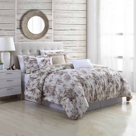 Amrapur Overseas Printed textured comforter set Multi Reversible Queen Comforter (Blend with Polyester Fill) | 3MLTICSE-BFR-QN