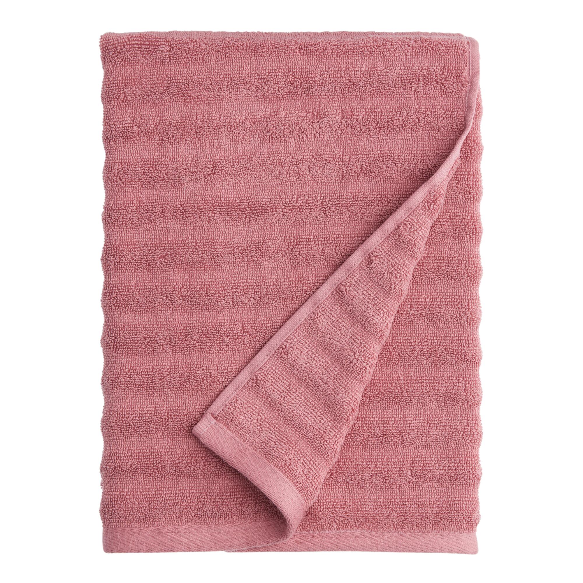 Ash Rose Sculpted Wave Bath Towel: Blue by World Market