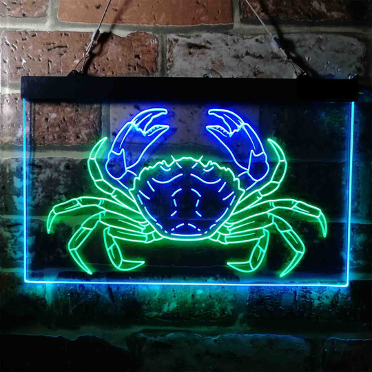Crab Seafood Ocean Display Dual Color Led Neon Sign St6-I3717