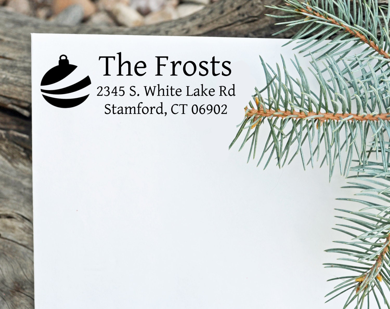 Holiday Return Address Stamp - Choose Your Graphic Christmas Stamp