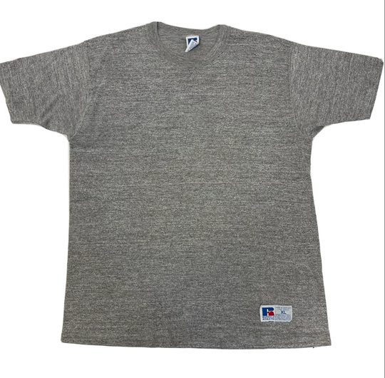 Vintage 70 80's Russell Athletic USA Made Tri Blend Heather Gray Workout Gym T Shirt Xl