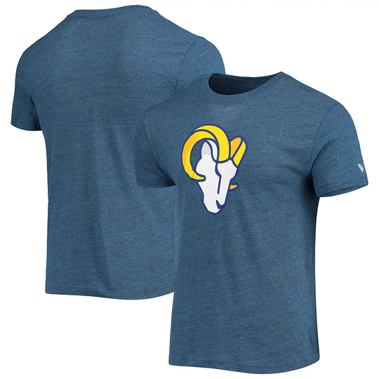 Men's New Era Heathered Royal Los Angeles Rams Alternative Logo Tri-Blend T-Shirt, Size: 2XL, LAR Blue