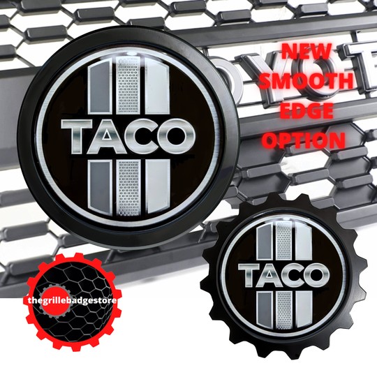 Grille Badge Emblem Aluminum Cnc Custom Fits Toyota Tacoma - True Quality, Warranty Color Monochrome Black Taco See Our Other Listings
