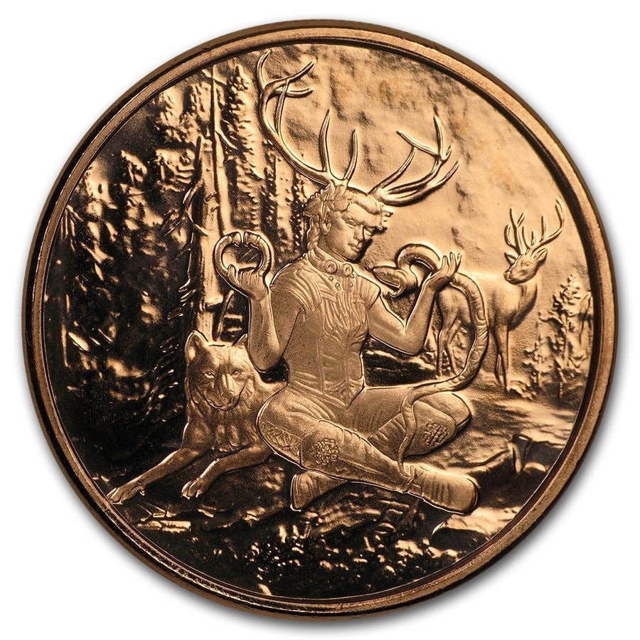 Celtic Lore - Cernunnos 1Oz .999 Bu Copper Round